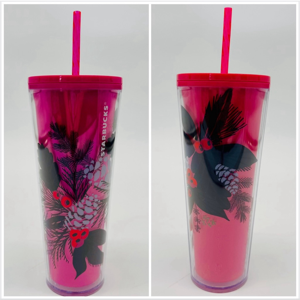New Starbucks Pink Holiday Vibrant Berry Color Changing Tumbler Venti Cold Cup